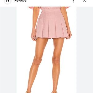 Pink Pleated Mini Skirt